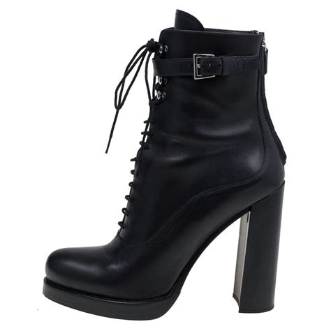 prada black patent boots|prada block heel combat boots.